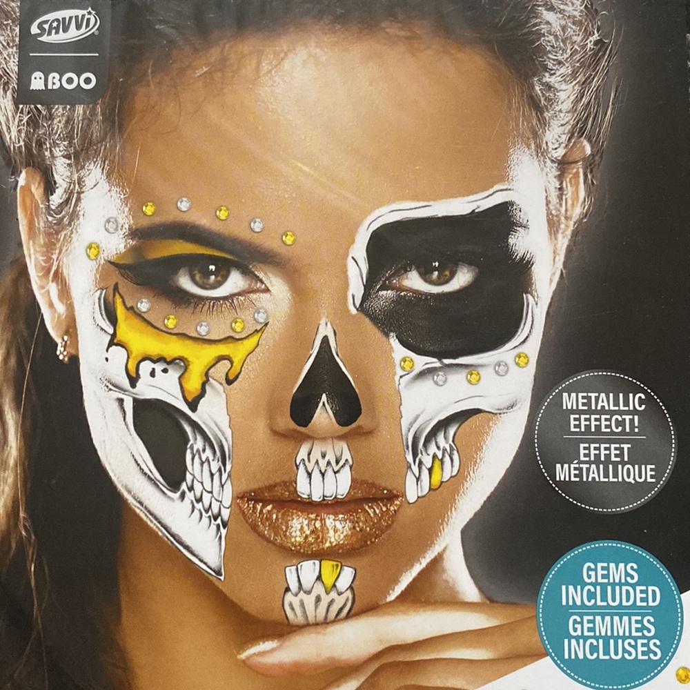 Savvi Metallic Skull Face Tattoos